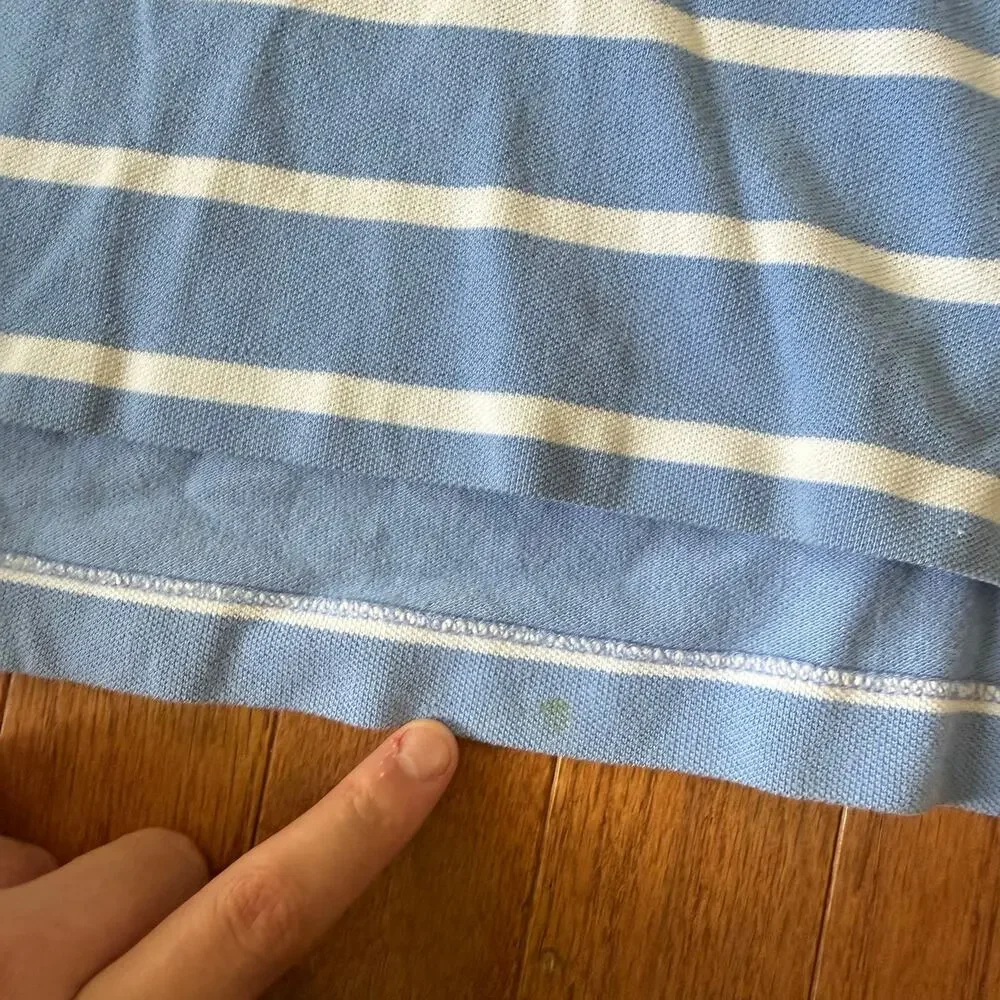 Polo Ralph Lauren | Blue/White Stripe Orange Pony Casual Polo Shirt Size Medium